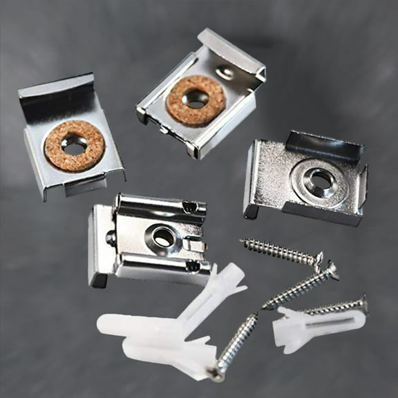 SEWCHICS 4-Pack Metal Mirror Mounting Clips for Frameless Mirrors, Wall Hanger Kit for Easy Installation