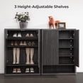 thumbnail image 5 of ZHOUB Shoe Cabinet 44" Tall Large Storage Organizer Modern Shoe Rack with Doors & 4 Shelves Mid Century Free Standing 6-Tier Cabinet for Entryway Hallway Living Room Closet (1PCS), 5 of 9