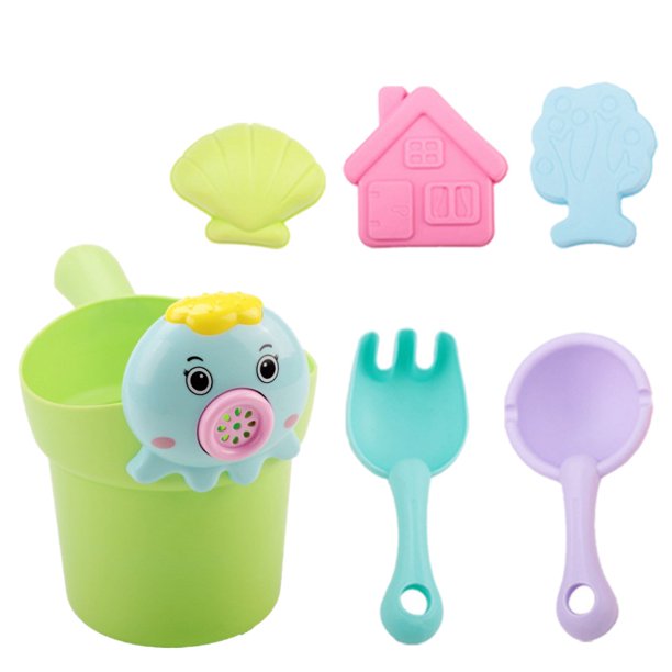 6 PCS Summer Soft Baby Beach Toy Kids Mesh Bag Bath Play Set Beach