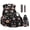 Black Cat Floral, variant on Xixirimido Black Cat Floral 6Pcs School Bag with Thermal Lunch Box Pencil Case Water Bottle Holder Keychain and Bookmark for Boys Girls 17 Inch Backpack Set