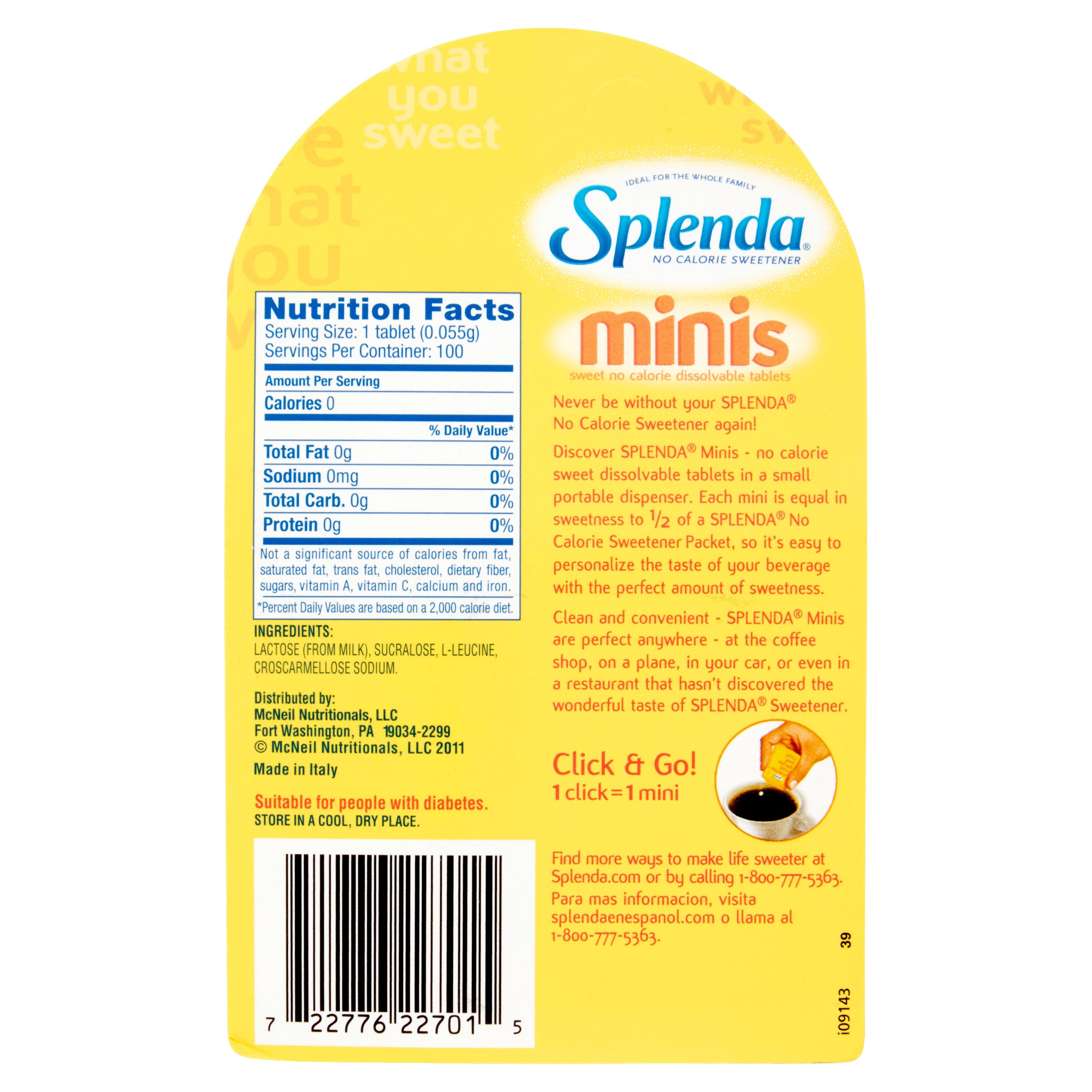 Splenda No Calorie Sweetener Minis Dissolvable Tablets, 100 ct. - image 3 of 5