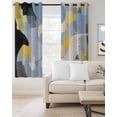 thumbnail image 2 of Abstract Geometric Blackout Curtains for Bedroom Living Room Darkening Curtains 54 Inch Long Simple Oil Painting Color Blocks Short Curtain for Small Window Treatment Grommet Drapes 42"x54"x2, 2 of 9