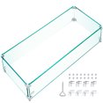 thumbnail image 1 of VEVOR Fire Pit Wind Guard, 29 x 13 x 6 Inch Glass Wind Guard, Rectangular Glass Shield, 0.3\" Thick Fire Table, Clear Tempered Glass Flame Guard, Steady Feet Tree Pit Guard for Propane, Gas, Outdoor, 1 of 9