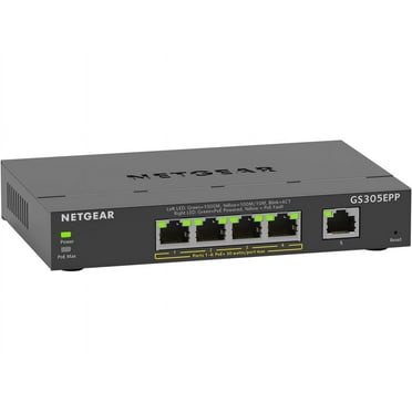 NETGEAR 5 Port PoE Gigabit Ethernet Plus Switch (GS305EPP) - with 4 x PoE  @ 120W, Desktop/Wall Mount