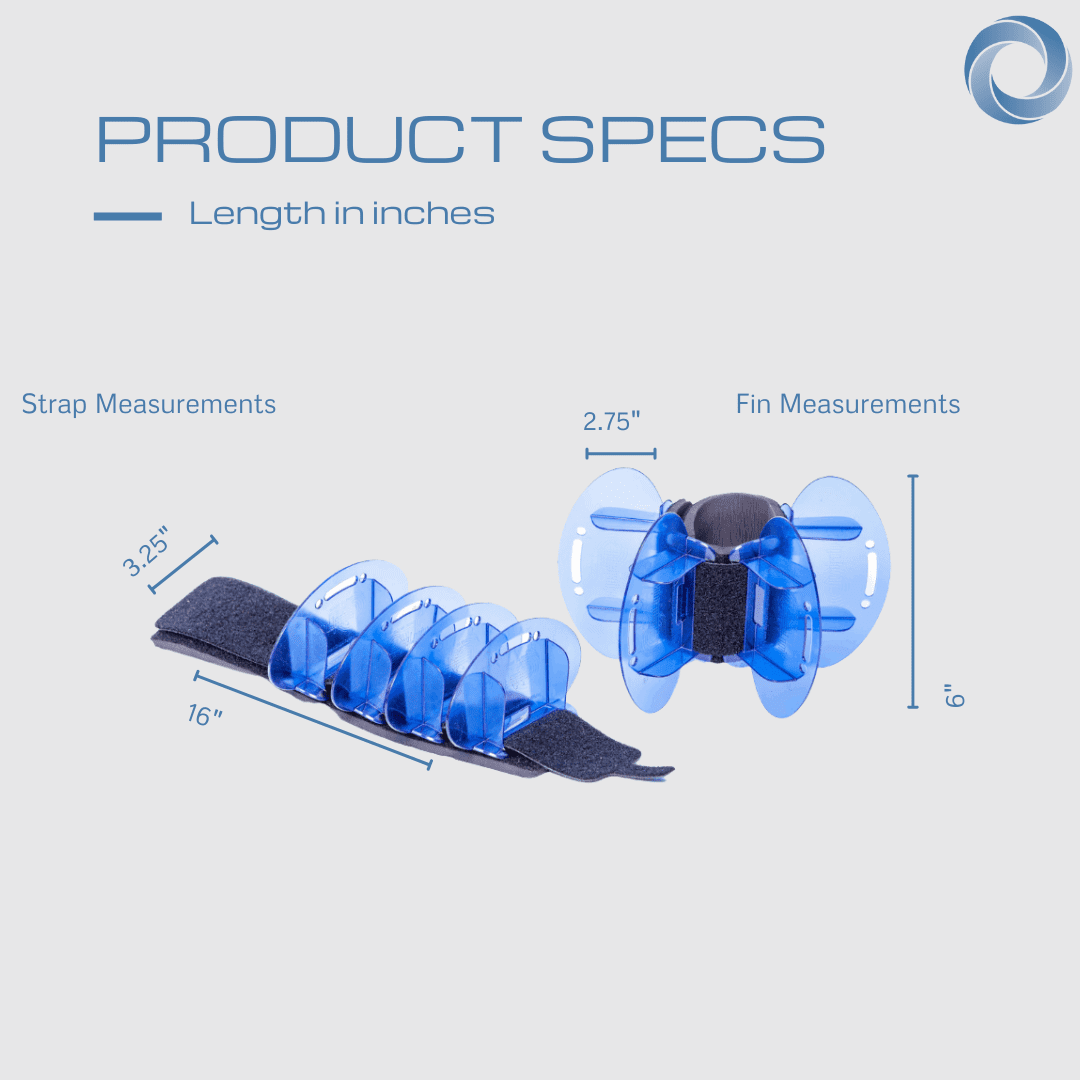 AquaLogix Functional Resistance Swim Fins for Lower & Upper Body Aquatic Exercise Equipment, Blue