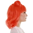 thumbnail image 4 of HPO Adult Women's Orange Space Buns Wig – Double Bun Style with Breathable Cap for Cosplay & Halloween, 4 of 9