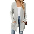 thumbnail image 4 of idosla Cardigan for Women Lightweight Long Sleeve Open Front Cardigans with Pockets (Light Gray, S), 4 of 7