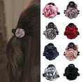 thumbnail image 3 of Xinwanna Women Hair Claw Double-sided Rose Flower Decor Anti-slip Teeth Hair Clip Back Head Shark Hair Grip Hair Decoration (Pink), 3 of 13