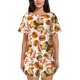thumbnail image 1 of Fotbe Burger Conjunto de Pijama Estampado para Mujer, 2 Piezas, Ropa de Dormir con Camiseta de Manga Corta y Shorts Suaves-Medium, 1 of 6