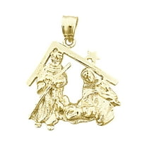 14K Gold Nativity Pendant