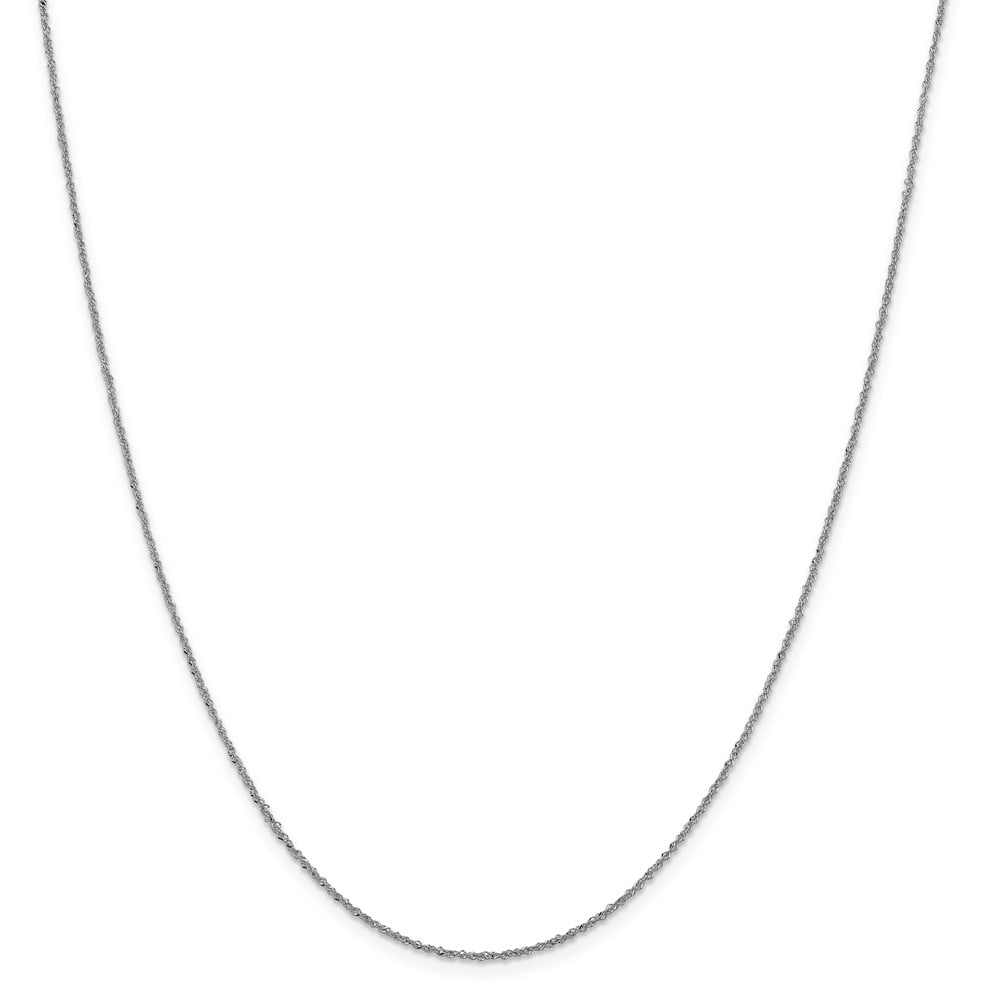 Details about   Leslie's Real 14kt White Gold 1 mm Sparkle Singapore Chain; 16 inch