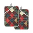 thumbnail image 7 of Yayeee Pot Holders Kitchen Heat Resistant with Pockets 7"x9.8" Cotton Oven Cooking Hot Pads, Dark Tartan Pattern, 7 of 7