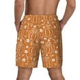 thumbnail image 2 of Lsque Mens Swim Trunks Hand-drawn Pumpkin with Flowers Pattern - Bathing Suit Compression Liner - Beach Swim Shorts Swimwear - (S-3XL) - Stretch Quick Dry -, 2 of 9