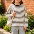 thumbnail image 4 of VIPOIN Striped Long Sleeve Shirt for Kids, Crewneck Casual Soft Daily Top, Sizes 2-12 Years, 4 of 6