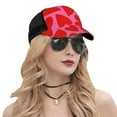 thumbnail image 5 of Disketp Red Love Heart Print Trucker Hat Men Women - Mesh Baseball SnapBack Cap, 5 of 7