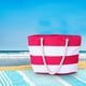 thumbnail image 3 of Yhmxh Organizadores y almacenamiento Bolso de lona a rayas de cuerda de cáñamo para mujer, moderno, para viajes, compras, práctico, de gran capacidad, para playa Almacenamiento de ducha, 3 of 5