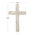 thumbnail image 3 of DecMode Brown Mango Wood Carved Cross Biblical Wall Decor, 3 of 9