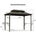 thumbnail image 3 of PURPLE LEAF 6.5' X 10' Hardtop Grill Gazebo for Patio Double Galvanized Steel Roof with 2 Side Shelves Outside Sun Shade Outdoor BBQ Canopy, 3 of 8