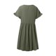 thumbnail image 5 of Vestido largo de lino liso con cuello redondo para mujer - Corte holgado, poliéster, elegante vestido informal de verano, 5 of 5