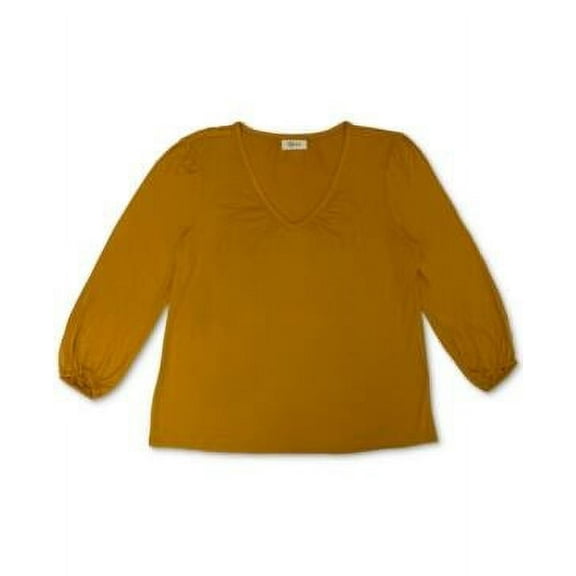 MSRP $57 Style & Co Plus Size V-Neck Top Yellow Size 1X