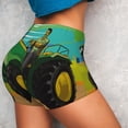 thumbnail image 4 of Lsque farmer working with tractor at field Pattern High Waisted Biker Shorts for Women-Tummy Control Fitness Athletic Workout Running Yoga Gym Shorts,Moisture-Wicking-Large, 4 of 8