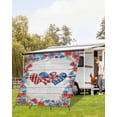 thumbnail image 4 of 4th of July RV Awning Sun Shade Screen 9'X7' American Flag Love Heart Mesh Sunscreen Poppy Flower Wood Awning Shade Screen with Zipper UV Blocker Completed Kits for RV Motorhome Camper, 4 of 7