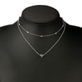thumbnail image 3 of Joyas amor collar simple de dos capas cobre melocotón corazón clavícula multicapa collar en forma de corazón cadena de cuentas femenina, 3 of 6
