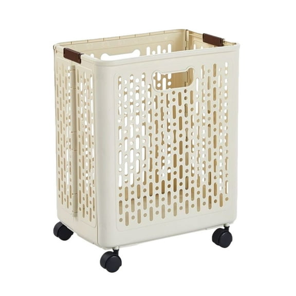 Foldable Laundry Basket with Lid and Wheels Laundry Hampers Collapsible Rolling Laundry Basket with Handle for Small Spaces, Tall Dirty Clothes Hampers for Dorm, Bathroom and Bedroom