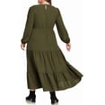 thumbnail image 2 of Women Plus Size Fall Dresses Long Sleeve V Neck Dress Maxi Casual Flowy Tiered 2026 Dress with Pockets, 2 of 5