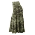 thumbnail image 2 of Made by Johnny Women's Tie Dye Lightweight Flare Midi Pull On Closure Skirt XXXL OLIVE, 2 of 5