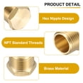 thumbnail image 3 of 2Pcs Tapón de cabeza hexagonal de latón, tapa de compresión, tapa de válvula de detención, 1/2" NPT, 3 of 7