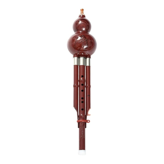 Kokiya Gourd Hlute C Key Wind Instrument Hulusi Flute for Household Practicing Show Red Bronze
