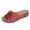 Red, variant on Slippers for Women,Stylish Opentoe Wedges With Leather Top And Flower Slippers Are Comfortable Shoes With Temperament,Womens Slippers,Brown,9