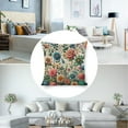 thumbnail image 3 of Flowers plants foliage Linen toss pillowcase decoration pillowcase gifting preferred 18x18 inch cushion cover sofa pillowcase sofa bedroom living room car, 3 of 8