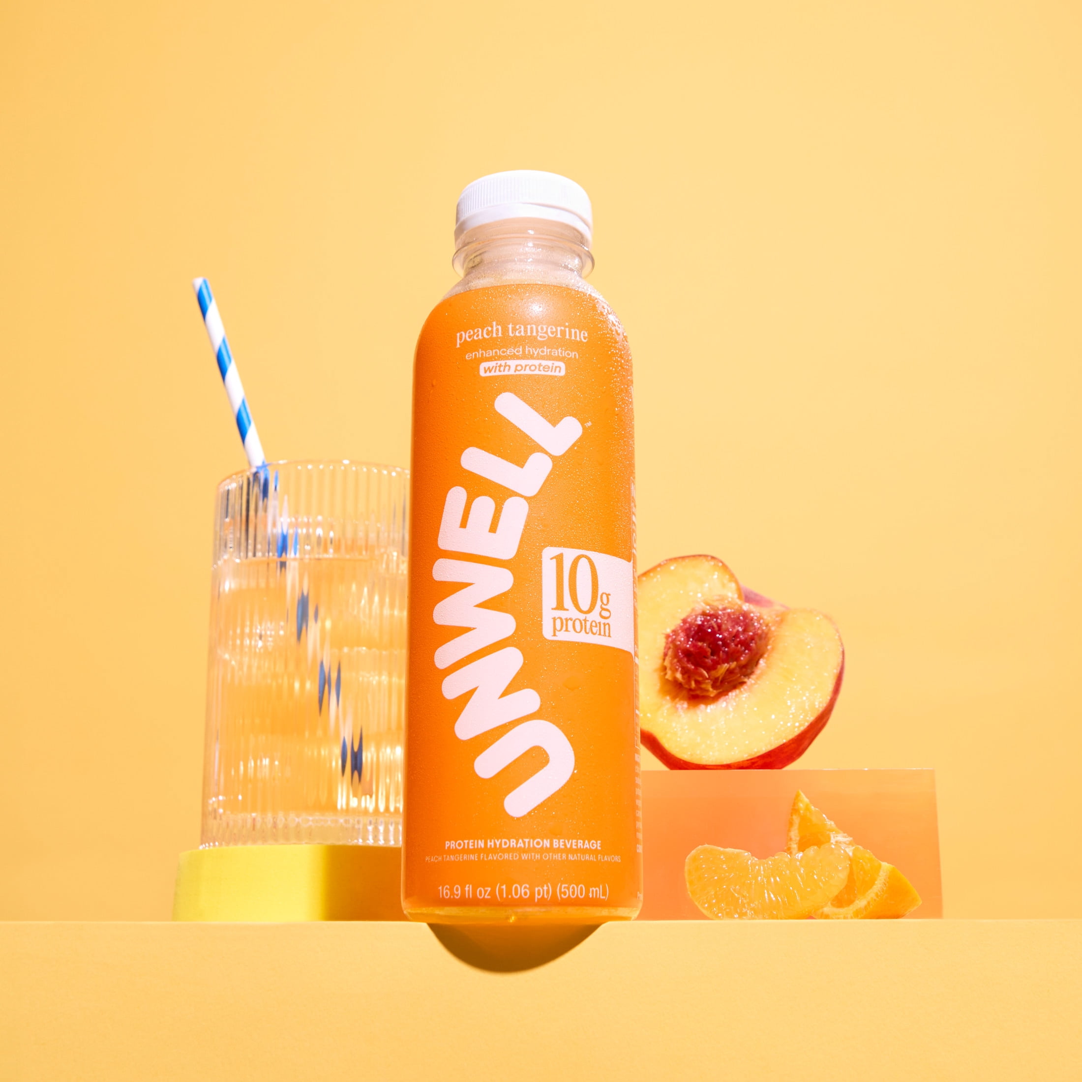 UNWELL Hydrate and Protein Peach Tangerine 12x16.9floz Bottles