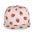 thumbnail image 2 of Daiia Strawberry print Flat Bill Hats Flat Brim Trucker Cap Baseball Cap Adjustable Classic Low Profile Hat Unconstructed Plain Cap, 2 of 9