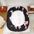 thumbnail image 5 of Castle Fairy Monogrammed Letter 4-Piece King Sheet Set: Kawaii Bowknot Dreamy Princess Breathable Decor, 5 of 7