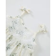 thumbnail image 4 of 6 Months Baby Girls Dress 12 Months Girls Sleeveless Dress Flower Print Off-the-shoulder Infant Girls Solid Color Summer Halter Dress White, 4 of 8