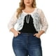thumbnail image 1 of Cárdigan de encogimiento de hombros de talgrande pamujer, mangas 3/4, chaquetas de bolero de corte frontal con lazo de encaje floral blanco 3X, 1 of 7