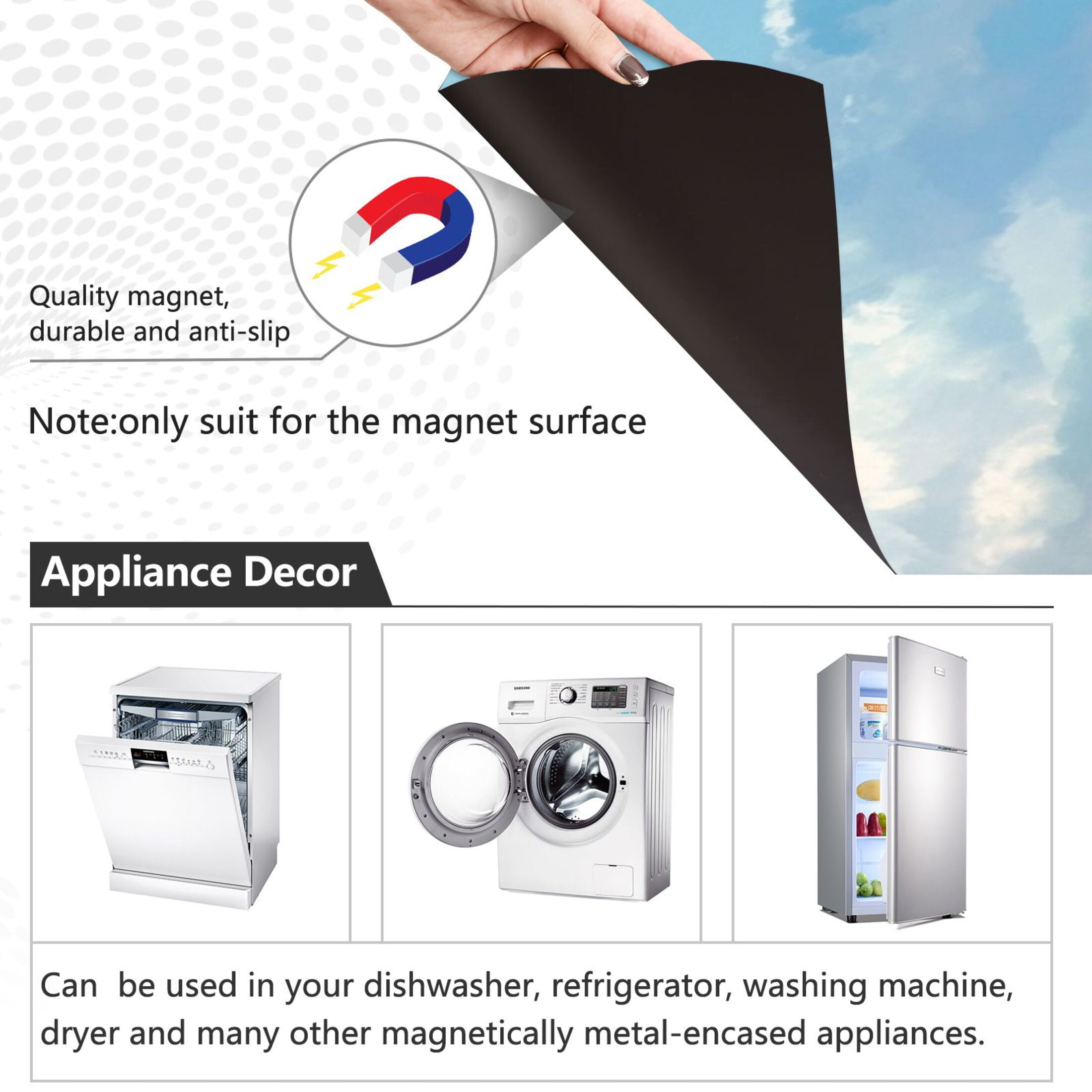 Dishwasher Magnetic Sticker 23x26 Inch Refrigerator Magnetic Sticker Washing Machine Magnetic Sticker Kitchen Panel Magnetic Sticker Home Decor Blue Snow Mountain