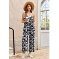thumbnail image 4 of Ekouaer Wide Leg Jumpsuits for Women Casual Overalls Sleeveless Vacation Outfits One Piece Boho Printed Romper with Pocket, 4 of 6