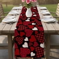 thumbnail image 4 of Valentine's Day Table Runner 72 Inches, Red Black Love Hearts Plaid Romantic Bed Runner Dresser Scarves Tabletop for Indoor Outdoor Parties/Ceremony/Banquet, 14" x 72", 4 of 8
