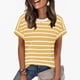 thumbnail image 2 of Camisas de Cuello en V de Manga Corta para las Mujeres Impresión de Rayas Blusa de Verano de Primavera de Moda, Camiseta de Mujer de Manga Corta, 2 of 7
