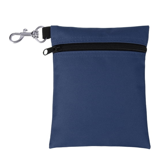 Uxcell Golf Tee Pouch, Zipper Golf Ball Bag 6.7 x 5 in with Metal Lobster Claw Clip Storage Bag Waterproof - Fit for (Tees Balls/Valuables Holder/Men Women Golf Gift) Navy Blue