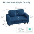 thumbnail image 3 of Linsy Home Storage Corduroy Loveseat Sofa Couch with USB & Cup Holder, Easy Assembly, Navy Blue, 3 of 8