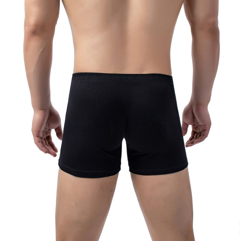 Ierhent Real Men Underwear Men's Breathable Boxer Briefs(Black,L)