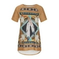 thumbnail image 4 of GaThRRgYP Summer Tops for Women,Plus Size Tops Short Sleeve,Women Causal Short Sleeves Crewneck Print Blouse Pullover Tops Shirt, 4 of 8