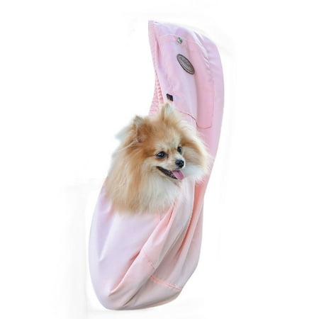 Pet Carrier bag  Small Medium Dog Sling Front Pocket Carrying Bag Travel Shoulder Strap Pet Carrier for Pets Below 16lbPink