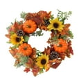 thumbnail image 3 of Corona de verano artificial con calabazas - Flor decorativa artificial de 40 cm Calabaza girasol, 3 of 8