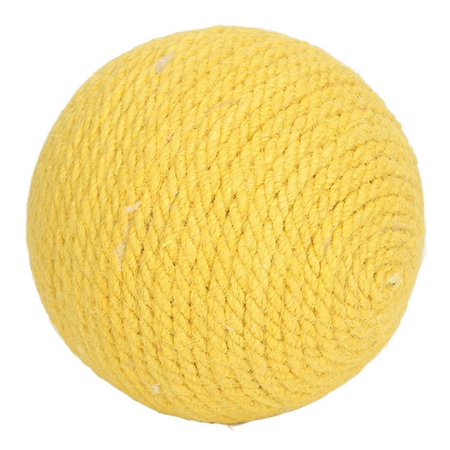Bola de sisal para gatos, alivia el aburrimiento, dientes, garras, molienda, bola interactiva para rascar gatos, gatito, amarillo
